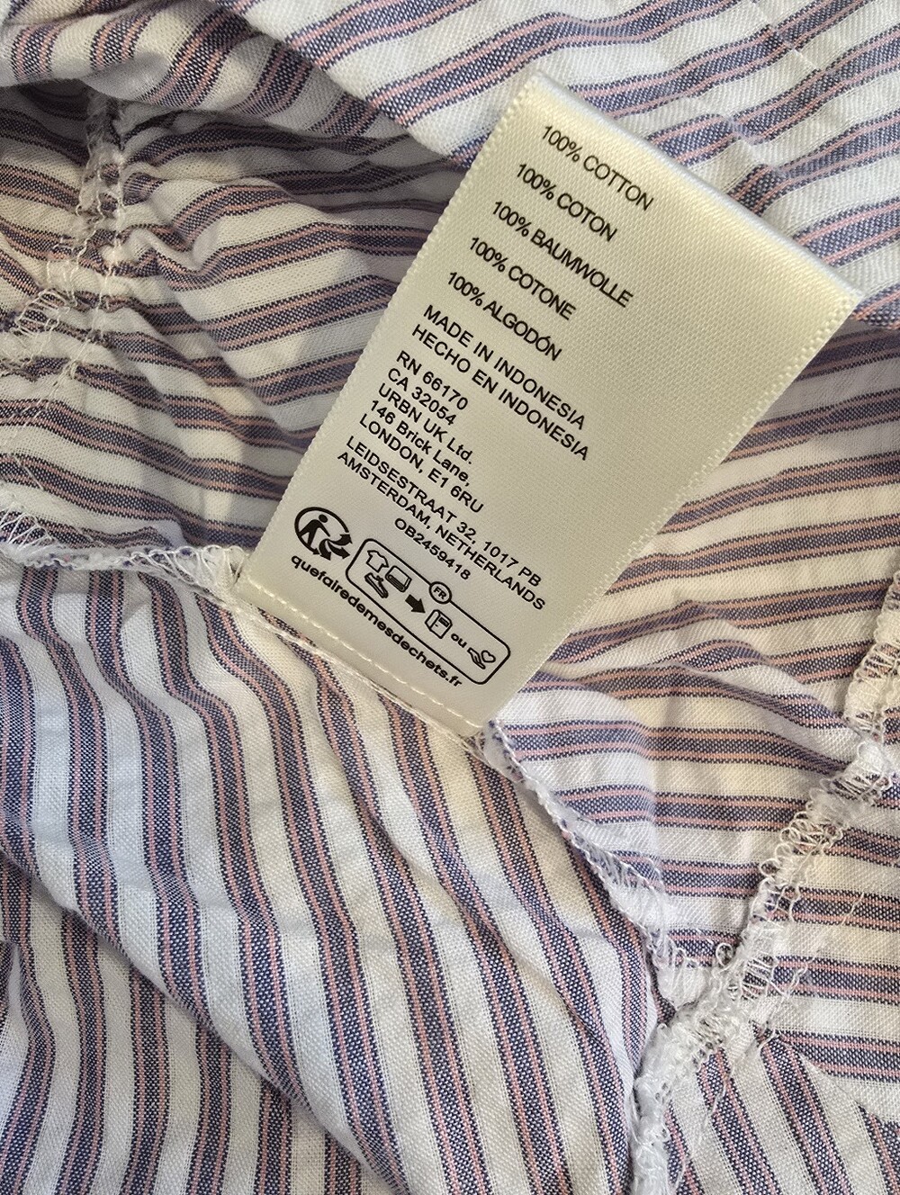 NWT Free People Miley We The Free Lilac White Striped Ruffle Blouse Msrp $128 - Picture 5 of 6